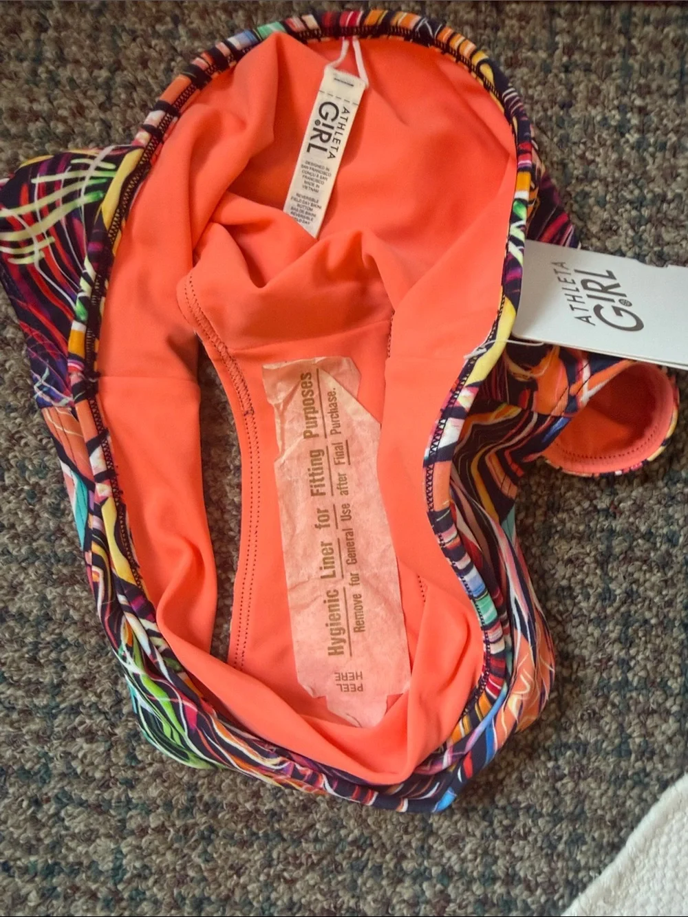 Athleta Girls Coral & Aqua Two-Piece Swim Set NWT SIZE 16